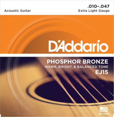 D ADDARIO AND CO D&acute;Addario EJ15 Juego de cuerdas de bronce para guitarra a .010 - .047