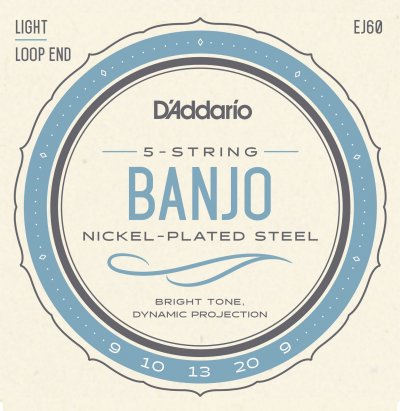 D ADDARIO AND CO D'Addario EJ60 Jeu de cordes en nickel pour Banjo 5 cordes 9-20 Light