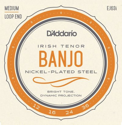 D ADDARIO AND CO D'addario Ej63i - Jeu De Cordes Medium 12-36 Banjo Irish Tenor