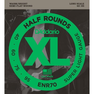 DADDARIO D'Addario ENR70 Cordes longues pour basse avec filet demi-rond Super Light 40-95