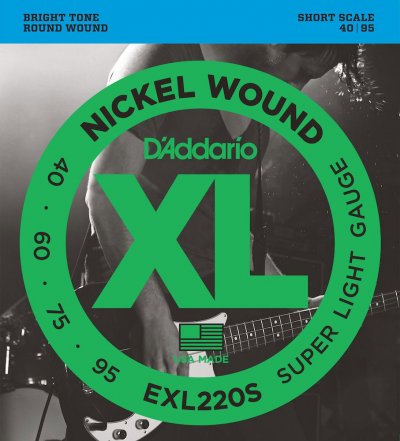 D ADDARIO AND CO D'addario Exl220s, Super Light, 40-95, Cordes Courtes - Jeu Guitare Basse