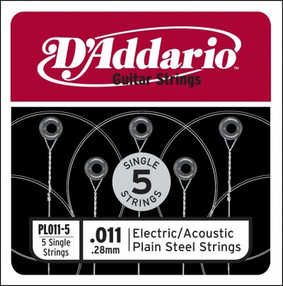 D ADDARIO AND CO D'addario Pl011-5, .011 - Pack De 5 Cordes Au D&eacute;tail Acier Pur Guitare