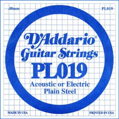 D ADDARIO D'Addario PL019 Corde seule en acier pur pour guitare Calibre .019