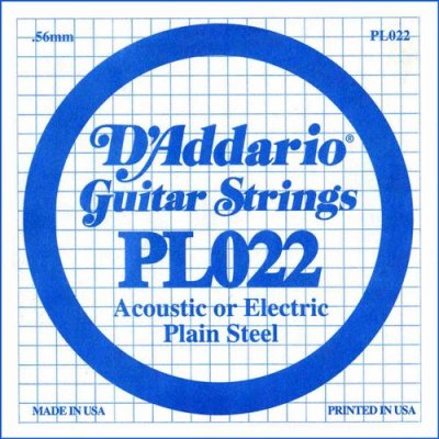 DADDARIO D'Addario PL022 Corde seule en acier pur pour guitare Calibre .022