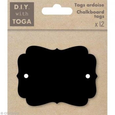 TOGA D.I.Y with  Etiquettes Ardoise STY003, Autre, Noir, 10 x 11.5 x 0.5 cm