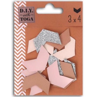 TOGA D.I.Y with  MBJ028, Lot de 12 Chevrons, Autre, multicolore, 8 x 11 x 0.3 cm
