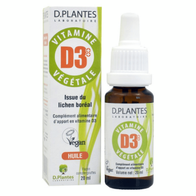 D.PLANTES  - Vitamine D3++ V&eacute;g&eacute;tale 400 UI 20 ml - Lot de 2