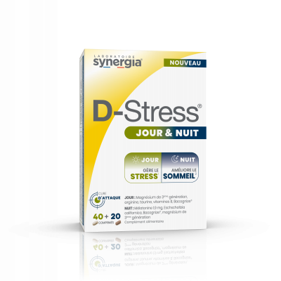 SYNERGIA D-Stress Jour & Nuit 40+20 comprim&eacute;s 