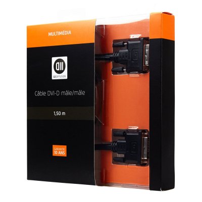 D2 DIFFUSION  D2DVIDVI150 C&acirc;ble DVI/DVI M&acirc;le/M&acirc;le 1,50 m