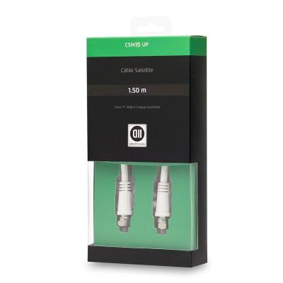 D2 DIFFUSION  D2SAT150 C&acirc;ble avec 2 Adaptateurs m&acirc;le 1,50 m Noir