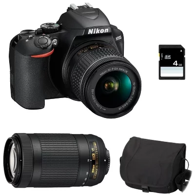 NIKON D3500 + 18-55 vr + 70-300 af-p vr + sac + sd 4go