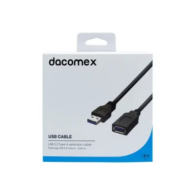 DACOMEX  Rallonge USB 3.1 Gen1 Type-A - Type-A noire - 1,8 m