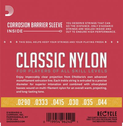 D ADDARIO AND CO Daddario Ej27n Jeu De Cordes Pour Guitare Classique 3/4