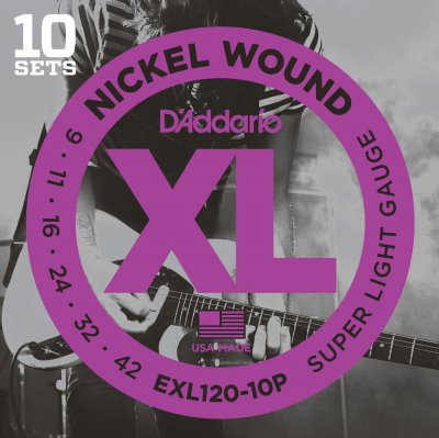 DADDARIO  Exl120-10p 10 Jeux De Cordes Pour Guitare &Eacute;lectrique