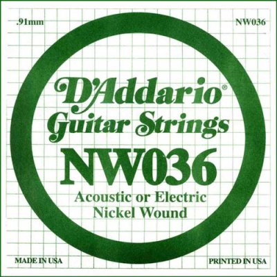 DADDARIO  Nw036 Corde .036 Pour Guitare &Eacute;lectrique