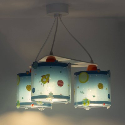 DALBER  suspension chambre 3 pi&egrave;ces 20 cm bleu