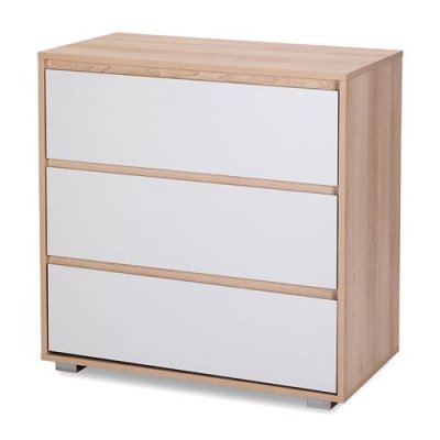 DALIA Commode en bois avec 3 tiroirs style urbain H&ecirc;tre 