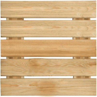 Dalle pour terrasse en bois rainur&eacute;e  motif droit 3,8x50x50