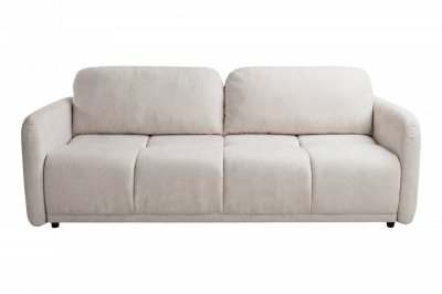 CASANOVA PARIS Dana - Canap&eacute; Droit Convertible Tissu Lisse 3 Places Beige