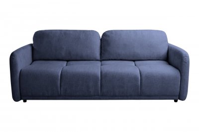 CASANOVA PARIS Dana - Canap&eacute; Droit Convertible Tissu Lisse 3 Places Bleu