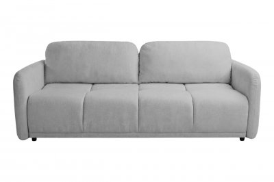 CASANOVA PARIS Dana - Canap&eacute; Droit Convertible Tissu Lisse 3 Places Gris Clair