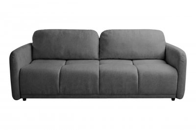 CASANOVA PARIS Dana - Canap&eacute; Droit Convertible Tissu Lisse 3 Places Gris Fonc&eacute;