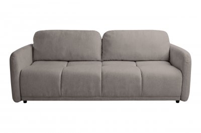 CASANOVA PARIS Dana - Canap&eacute; Droit Convertible Tissu Lisse 3 Places Taupe