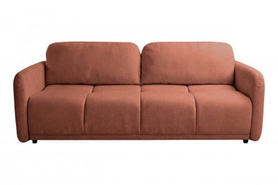 CASANOVA PARIS Dana - Canap&eacute; Droit Convertible Tissu Lisse 3 Places Terracotta