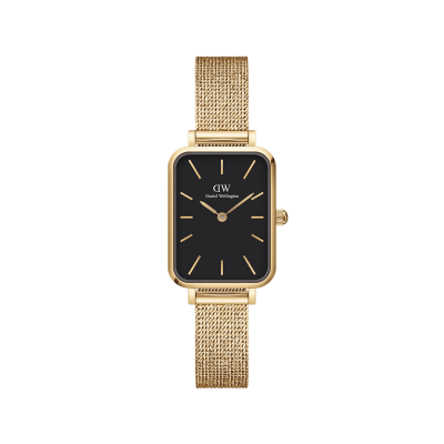 DANIEL WELLINGTON  DW Montre 20x26mm Quadro Pressed Evergold Black Gold