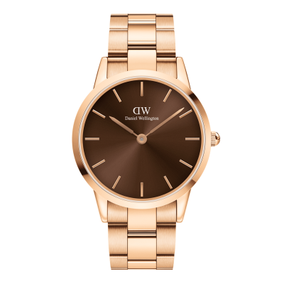 DANIEL WELLINGTON  DW Montre Iconic Link Amber 36mm Or rose