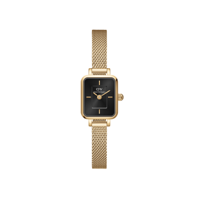DANIEL WELLINGTON  DW Montre Quadro Mini Evergold Gold Onyx 15.4x18.2mm