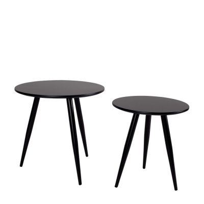 Daven - 2 tables d'appoint laqu&eacute;es - couleur - noir 04501695