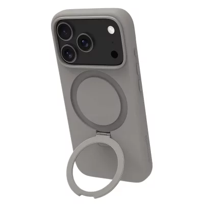 DBRAMANTE1928  Coque MagSafe pour iPhone 17 Pro Roskilde Kickstand avec Anneau Support Gris