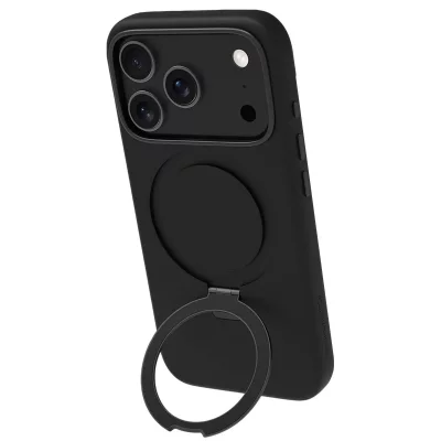 DBRAMANTE1928  Coque MagSafe pour iPhone 17 Pro Roskilde Kickstand avec Anneau Support Noir