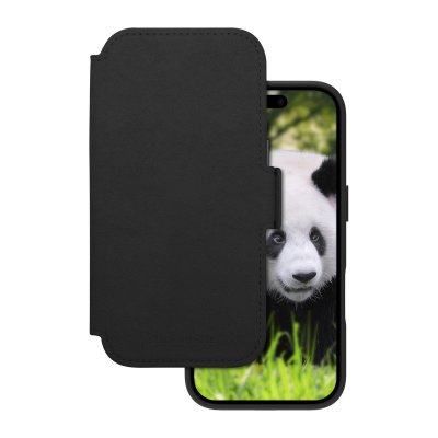 DBRAMANTE1928  &Eacute;tui pour iPhone 17 Folio 2 en 1 Mod&egrave;le Lynge Compatible MagSafe Noir