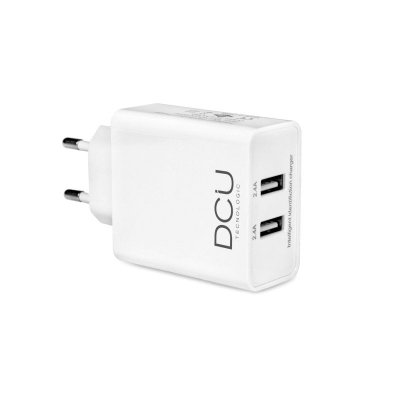 DCU TECNOLOGIC Dcu cargador de pared blanco con entrada de 2 puertos usb 5v/4.8a DCU