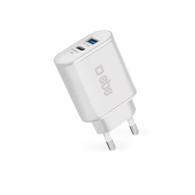 DCU TECNOLOGIC  Usb Charger Type C Pd 18w + Usb Qc 3.0 Blanc