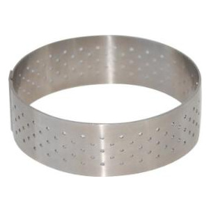 DE BUYER INDUSTRIES  3099.04 cercle &agrave; tarte perfor&eacute; &agrave; bord droit en inox rond