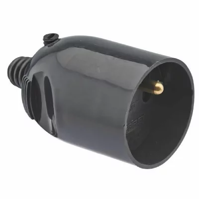 DEBFLEX  fiche femelle 2p+t 16 a sortie droite a coiffe noir