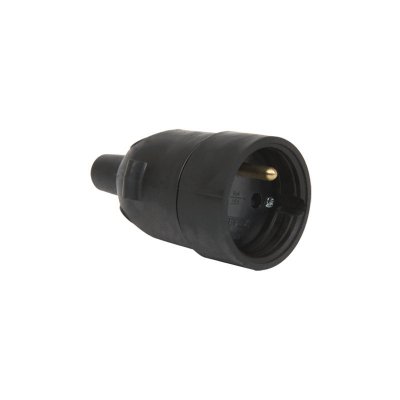 DEBFLEX  Fiche femelle 2P+T caoutchouc noir
