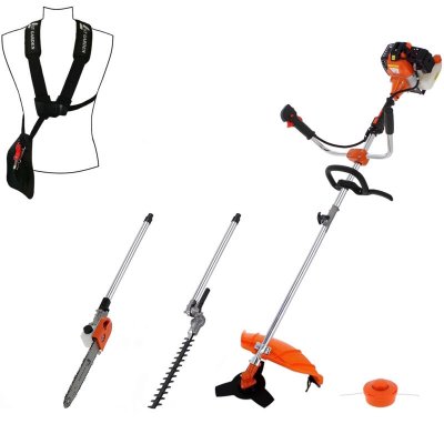 GT GARDEN D&eacute;broussailleuse thermique 4 en 1 avec guidon
