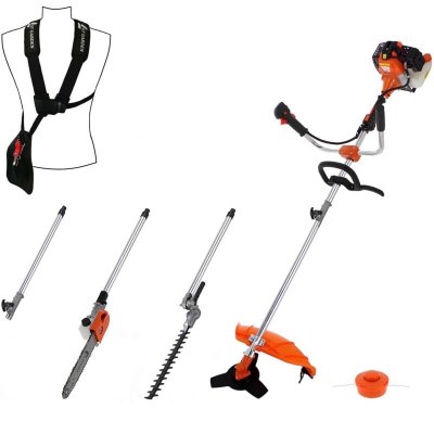 GT GARDEN D&eacute;broussailleuse thermique 4 en 1 avec guidon + RALLONGE