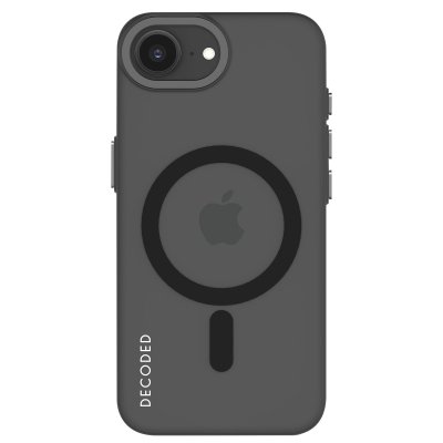 DECODED  Coque pour iPhone 16e MagSafe Antimicrobe Soft Touch Gris