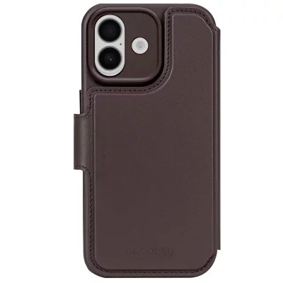 DECODED  &Eacute;tui Folio pour iPhone 17 MagSafe en Cuir avec Coque D&eacute;tachable Marron fonc&eacute;