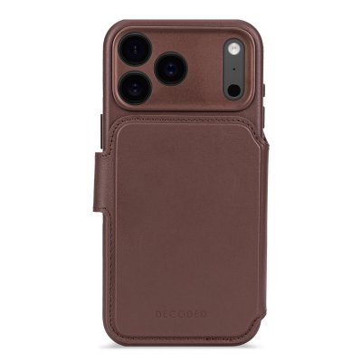 DECODED  &Eacute;tui Folio pour iPhone 17 Pro MagSafe en Cuir avec Coque D&eacute;tachable Marron fonc&eacute;