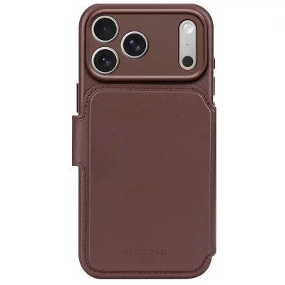 DECODED  &Eacute;tui Folio pour iPhone 17 Pro Max MagSafe en Cuir avec Coque D&eacute;tachable Marron