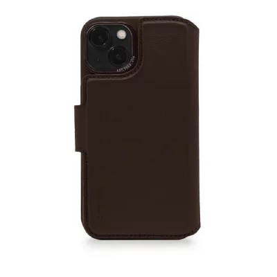 DECODED  Portefeuille d&eacute;tachable 2 en 1 en cuir iPhone 14 Plus - Brun