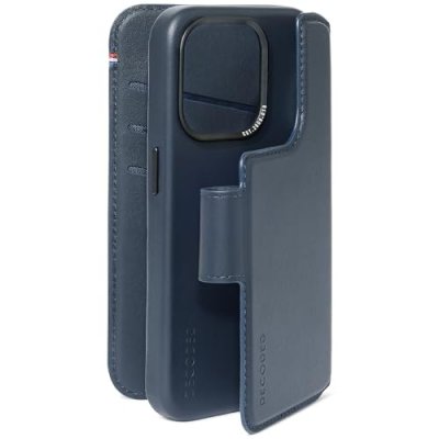 DECODED  Portefeuille d&eacute;tachable 2 en 1 en cuir iPhone 15 Pro Max - Bleu fonc&eacute;