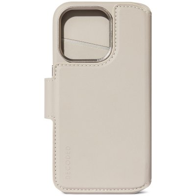 DECODED  Portefeuille d&eacute;tachable 2 en 1 en cuir iPhone 15 Pro Max - Clay