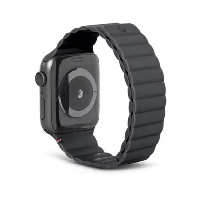 DECODED  Silicone Magnetic Traction Strap Lite Apple Watch Series 1-9 / SE - 38/40/41 mm - Charcoal